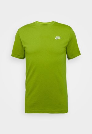 Zelené bavlněné tričko s kulatým výstřihem a krátkými rukávy. Na levé straně hrudi je bílé logo Nike.