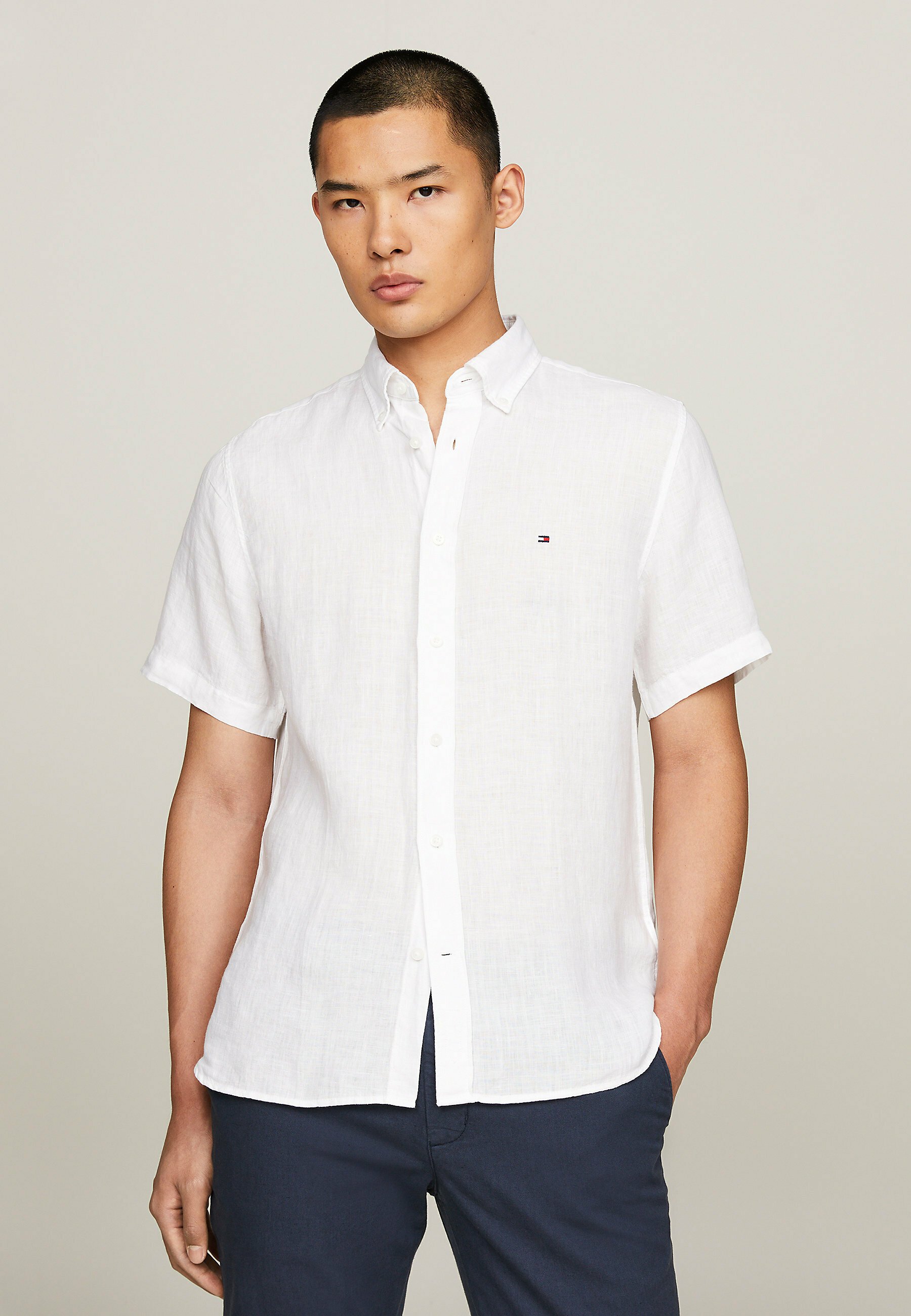 white sheer dress shirt Ioannis 3D Floral Appliqu Shirt
