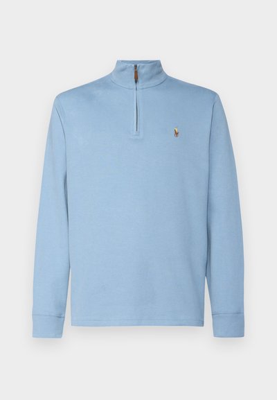 Polo Ralph Lauren ESTATE RIB QUARTER ZIP PULLOVER - Jersey de punto - vessel blue