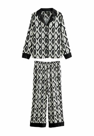 REGULAR FIT - BUTTON THROUGH  - Pyjama set - black white