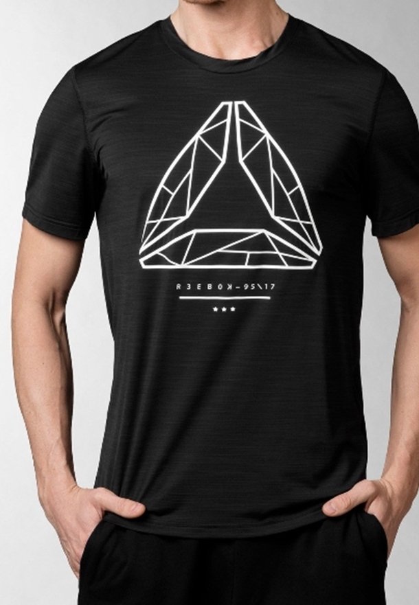 Reebok Triko s potiskem - black