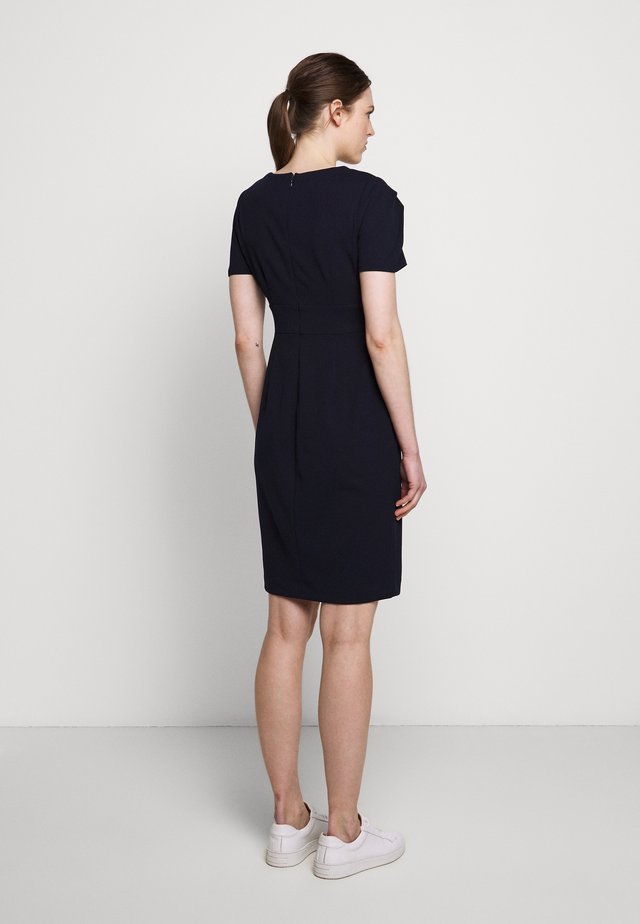 PUFF PLEAT SLEEVE V-NECK SHEATH - Etuikjole - spring navy