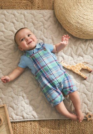 Next, REGULAR FIT - WOVEN DUNGAREE AND BODYSUIT SET  . - Body - blue green check