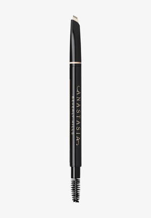 Crayon à sourcils noir double embout avec pointe angulaire et brosse spoolie, étiqueté Anastasia Beverly Hills.