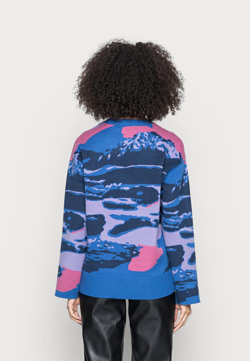 Damen Strickjacken | NA-KD LANDSCAPE PRINT Strickpullover blue/blau - GP44933 Damen Strickjacken | NA-KD LANDSCAPE PRINT Strickpullover blue/blau - GP44933