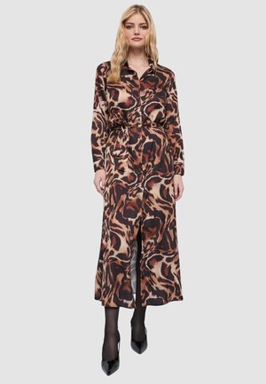 Abito a camicia - marrone leopardato