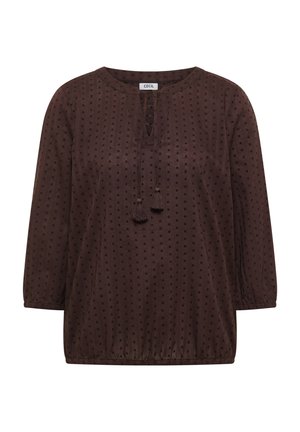 Cecil, 3/4 ARM WITH SPLIT NECK AND TEXTURE - Blouse - brown cacao