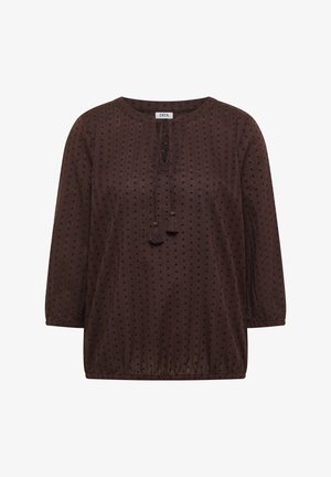 Cecil, 3/4 ARM WITH SPLIT NECK AND TEXTURE - Blouse - brown cacao