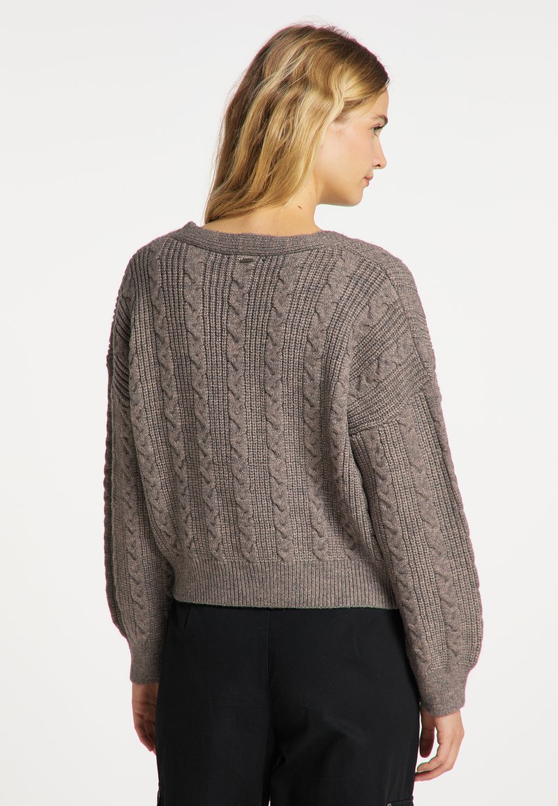 Damen Strickjacken | DreiMaster DREIMASTER INCUS Strickjacke schlammbraun melange/braun meliert - AW54912 Damen Strickjacken | DreiMaster DREIMASTER INCUS Strickjacke schlammbraun melange/braun meliert - AW54912