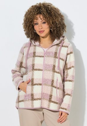 Ulla Popken TEDDYJACKE, KAROMUSTER, KAPUZE, LANGARM - Giacca in pile - soft pink