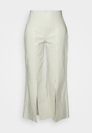 WARRAN - Kožené nohavice - cream snow