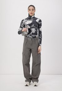 G-STAR PRINTED MOCK SLIM FIT  - Μπλούζα με μακριά μανίκια - black liquid