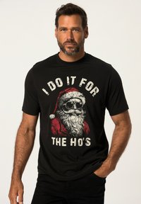 JP1880 KORTE MOUWEN X-MAS RONDE HALS - Camiseta estampada - zwart