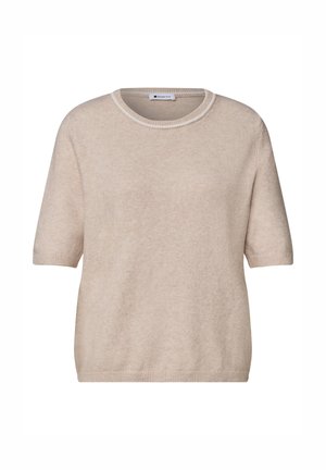 Street One, KURZARM PULLOVER MIT KONTRASTDETAIL - T-shirt con stampa - clay sand mel.