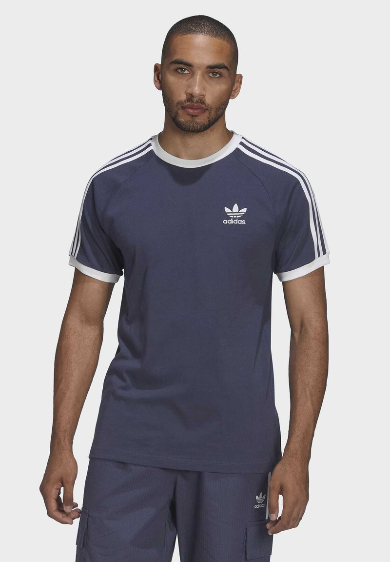 adidas Originals STRIPES TEE UNISEX - Potiskana majica - blue