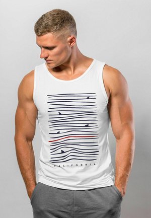 Neverless MINIMALISMUS WELLEN MEER AUFDRUCK SOMMER FASHION  - Top - weiß