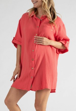 Cache Coeur MATERNITY SHORT BERTILLE - Robe chemise - coralle