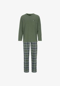 Ausgewählt, dark green checked