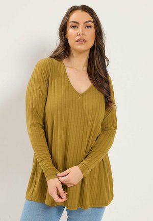 Yours Clothing, PLUS SIZE CASUAL TOPS - T-shirt à manches longues - yellow