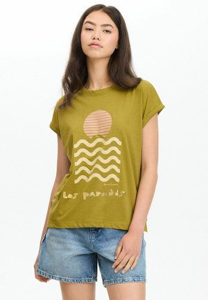 INSIDE, CAMISETA OVERSIZED LARGA - Camiseta estampada - verde