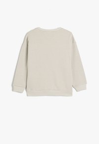 Lichtgrijze sweatshirt met ribbelboord aan de hals en manchetten, met een relaxte fit en een gladde, zachte stof. Eenvoudig ontwerp, geen zichtbare patronen.