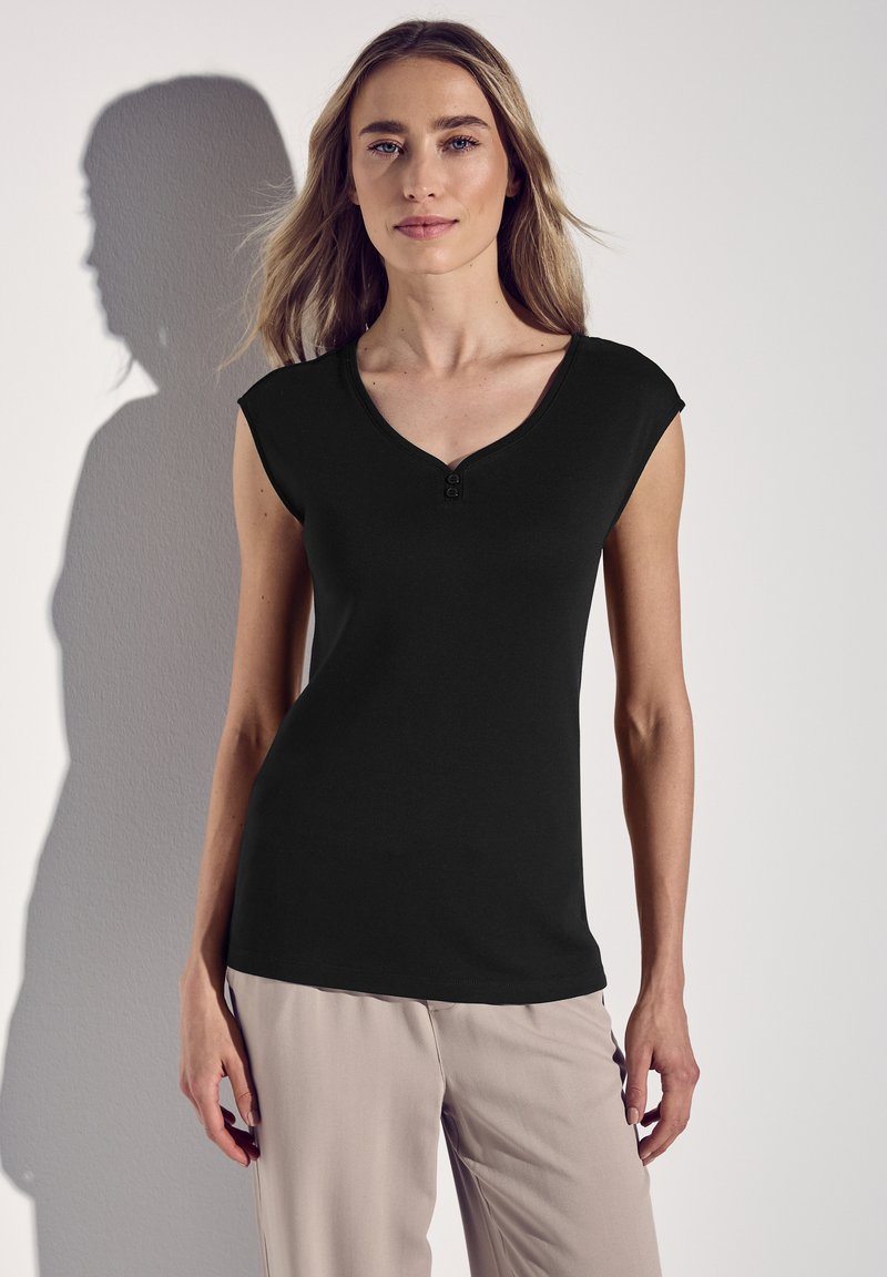 Street One MIT KNOPFDETAIL - T-shirts basic - schwarz