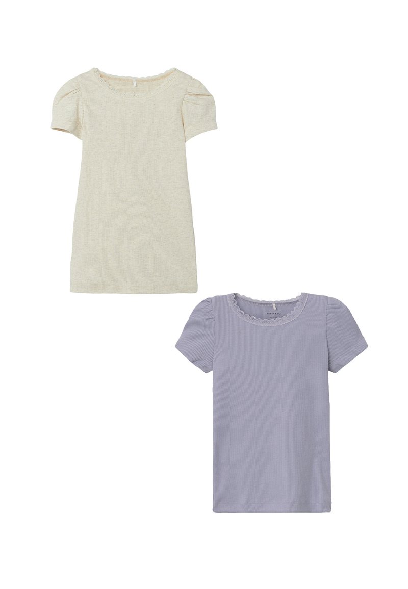 Name it 2ER-SET RUNDHALS - T-Shirt basic - dunkelblau beige
