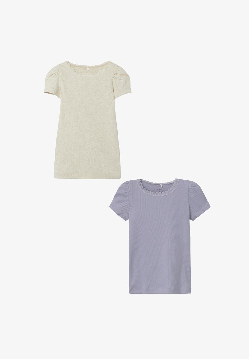 Name it 2ER-SET RUNDHALS - T-Shirt basic - dunkelblau beige