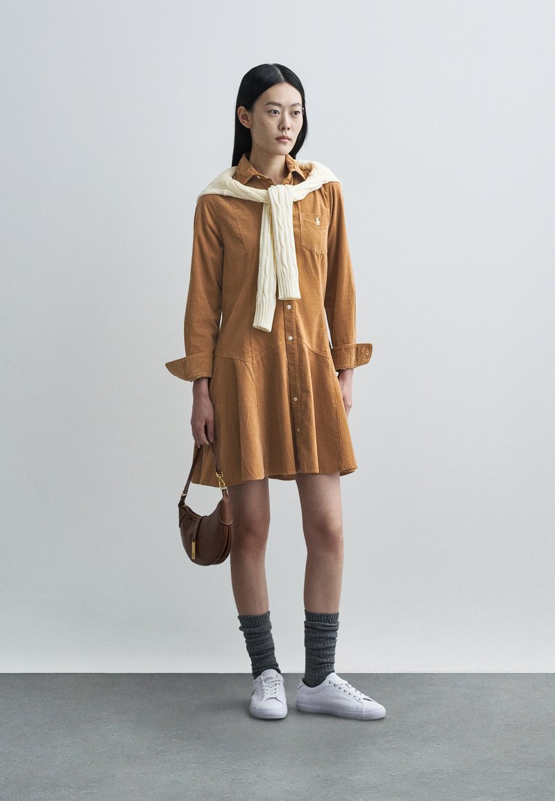 Polo Ralph Lauren SHIRT DRESS - Shirt dress - tan/light brown - Zalando