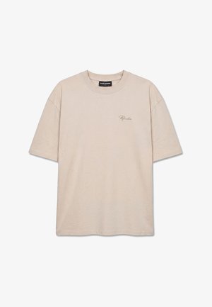 Pegador, SIGNAR OVERSIZED TEE - Basic póló - washed cream warm taupe