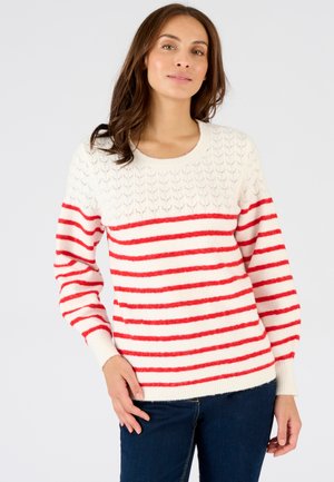 Damart, THERMOLACTYL - ROUND NECK LONG SLEEVE - Pullover - rouge rayé