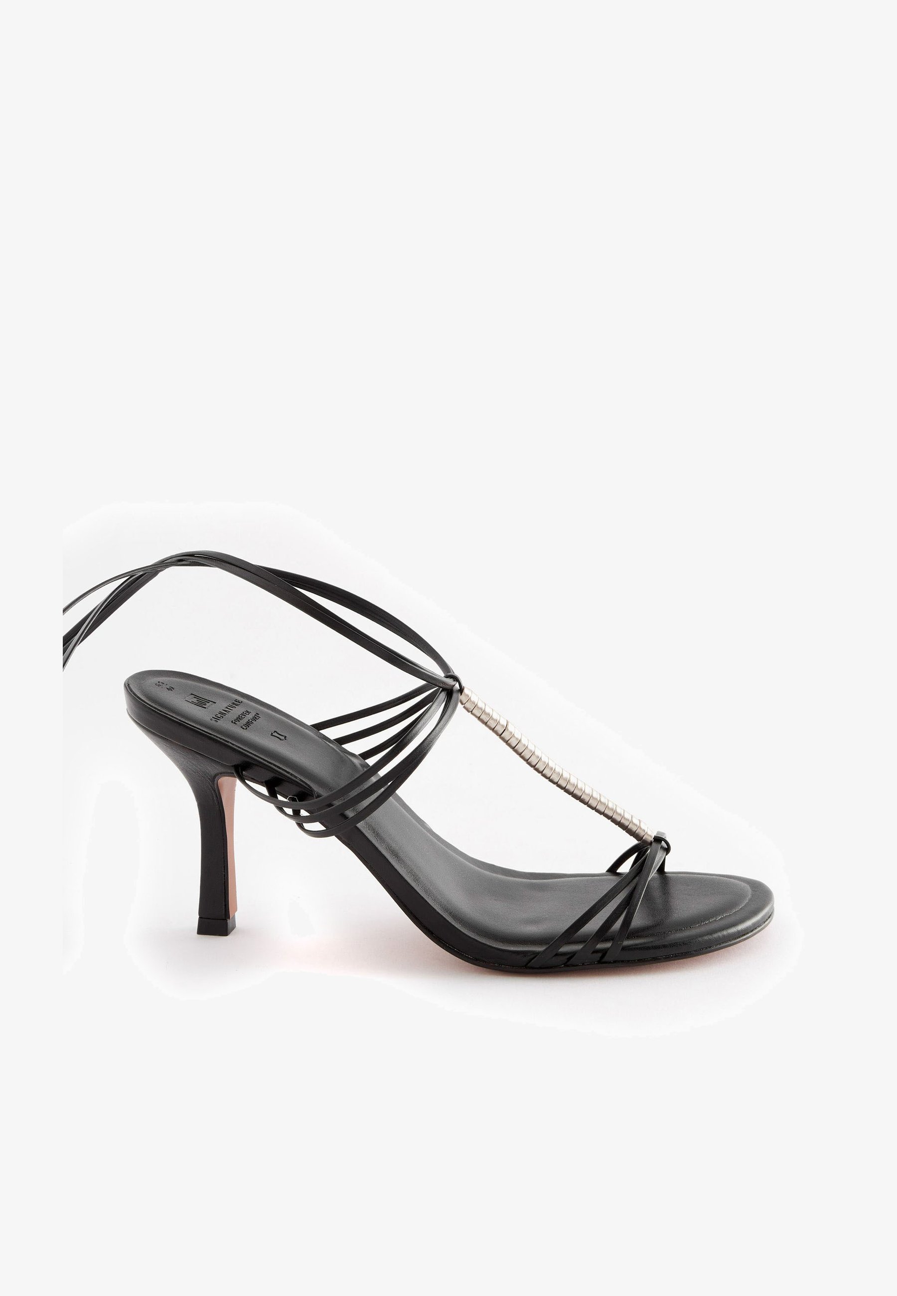Comfy black heeled sandals Clearance