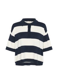 Bluză polo - midnight chalk wide stripe