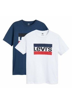 2ER PACK-LOGO GRAPHIC RUNDHALS - T-Shirt print - weiß blau