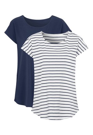 ALMA STRIPE 2 PACK - T-shirts basic - navy   striped / navy