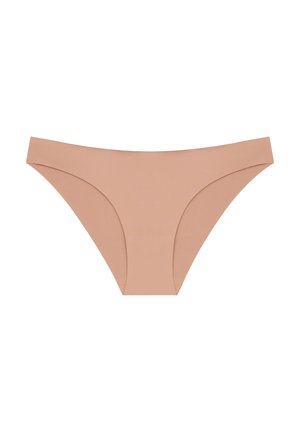 Nude bikini slip gemaakt van smooth stof, met een low-rise ontwerp en naadloze randen voor comfort. Eenvoudig en strak van stijl.