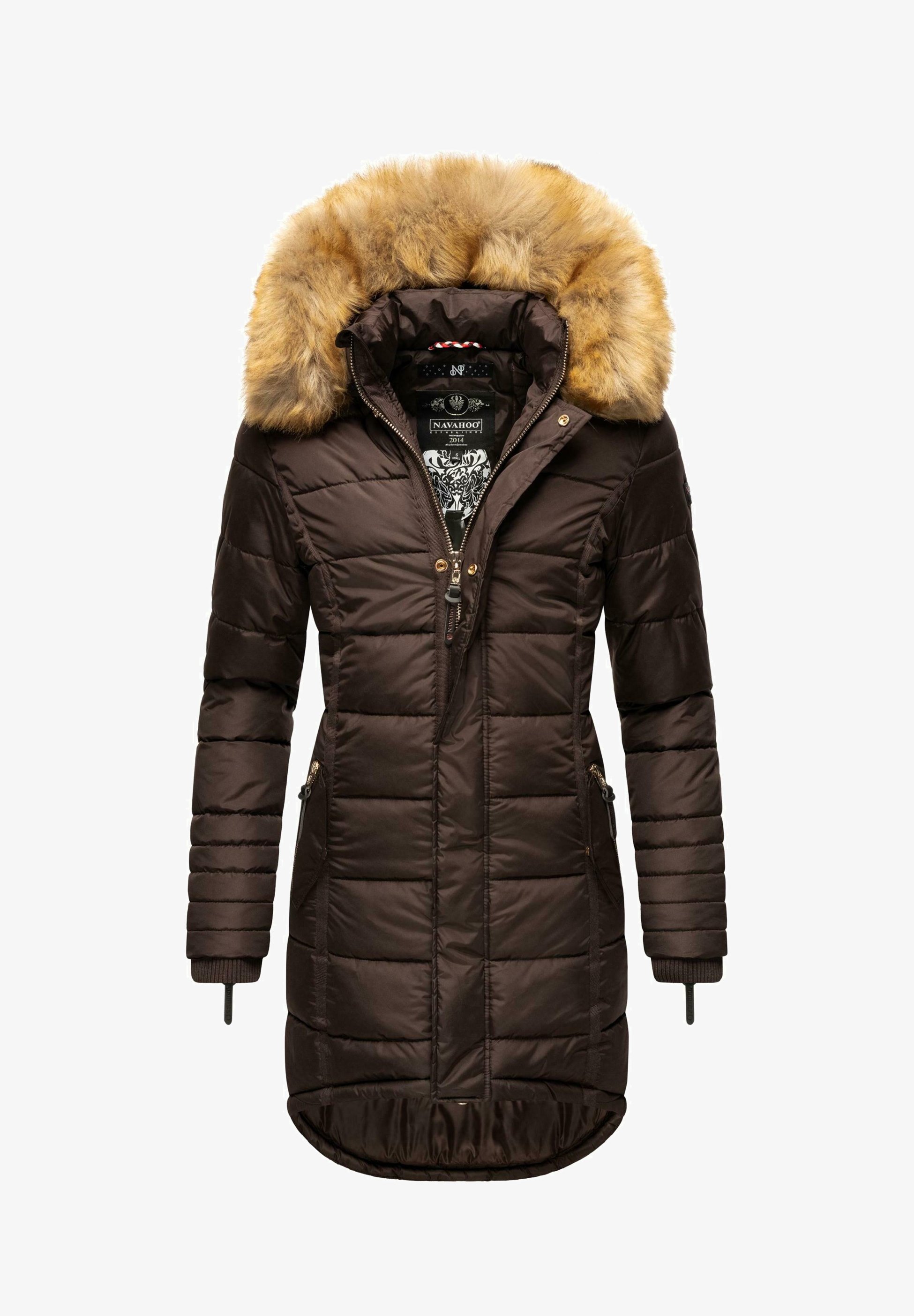 Jess Women's Mid-Length Coat with Faux Fur Hood & Zip Pockets Jess Women's Mid-Length Coat with Faux Fur Hood & Zip Pockets