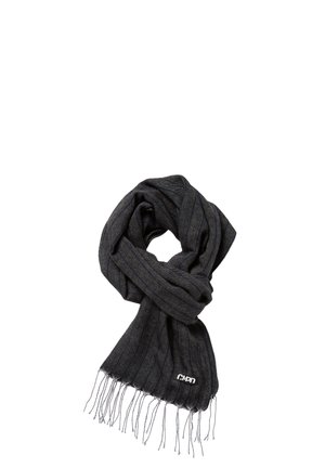 MIT STREIFEN UND FRANSEN - Scarf - dark grey melange