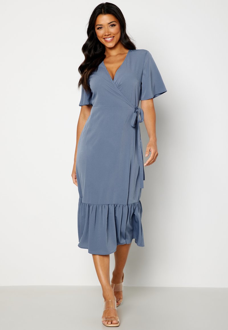 Bubbleroom BUTTERFLY SLEEVE WRAP FLOUNCE DRESS - Sukienka letnia