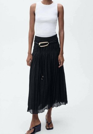 Mango, Jupe plissée - black