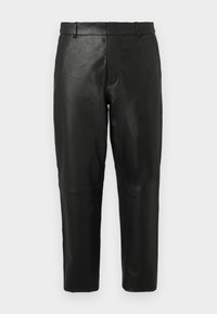 SLHCHANCE TROUSERS - Calças de couro - black
