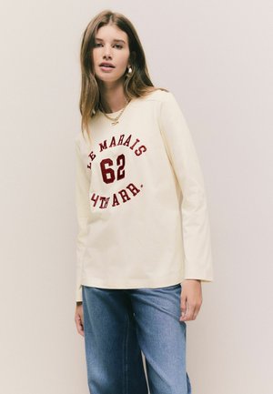 REGULAR FIT - LE MARAIS LONG SLEEVE EMBROIDERED HEAVYWEIGHT - Hosszú ujjú felső - ecru