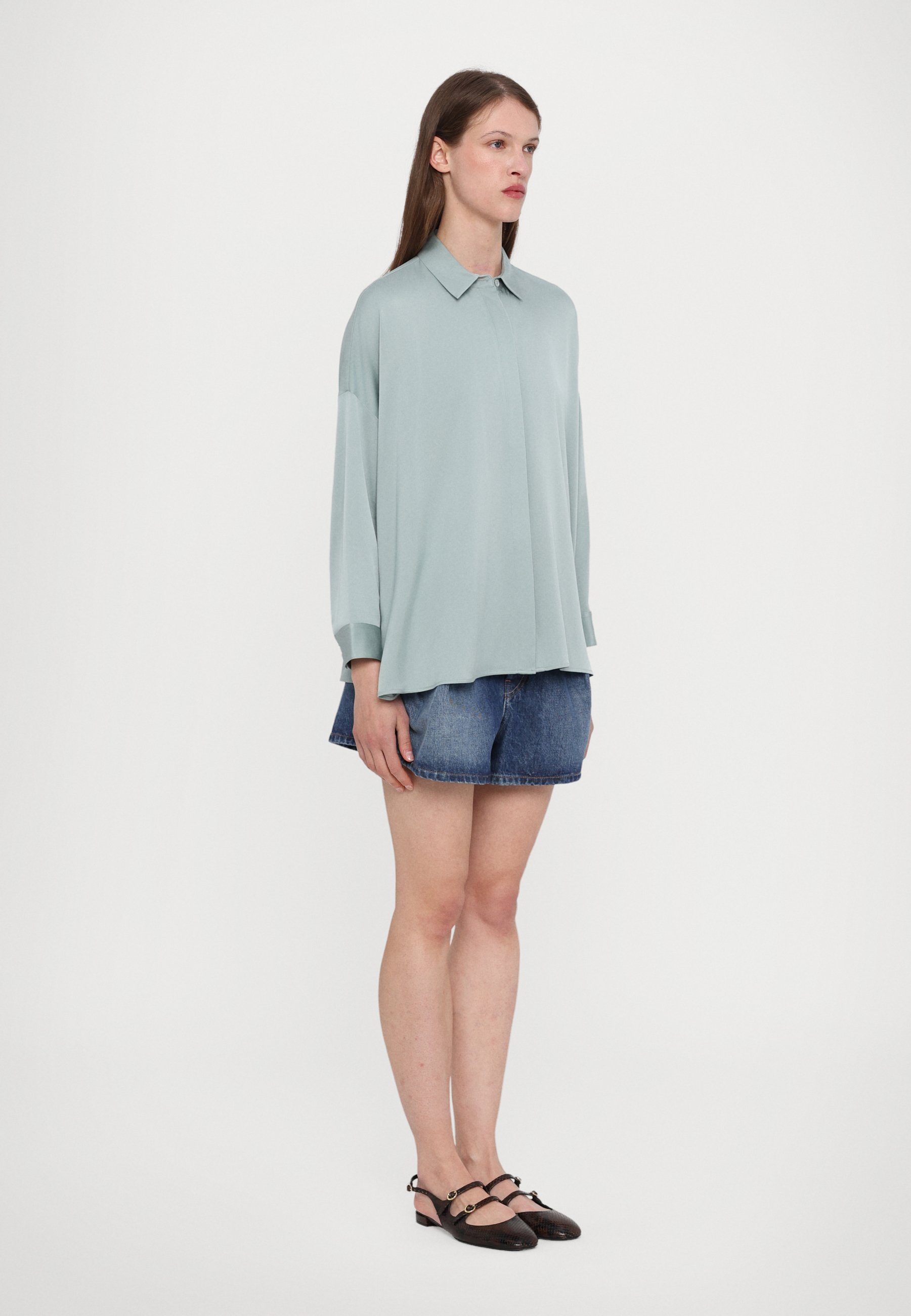 売れ筋商品|||タイガー オブ スウェーデン シャツ レディース トップス CELSA - Button-down blouse - summer sage Pointed Collar Celsa Shirt | Tiger Of Sweden