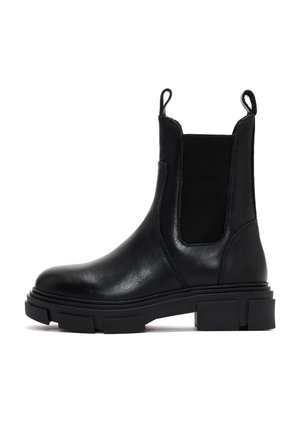 Enkellaarsjes met plateauzool - black