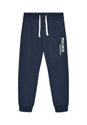 CON STAMPA LATERALE - Pantaloni sportivi - blu