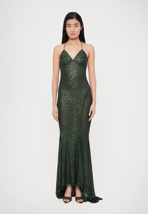 LOW BACK MERMAID FISHTAIL GOWN - Maxikjoler - dark emerald