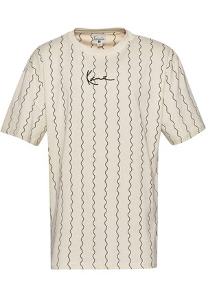 SMALL SIGNATURE ZICZAC PINSTRIPE - T-shirt con stampa - offwhite black