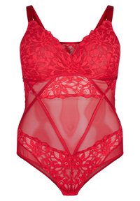 Devoted By Zizzi Body / Bodystocking - rhythmic red