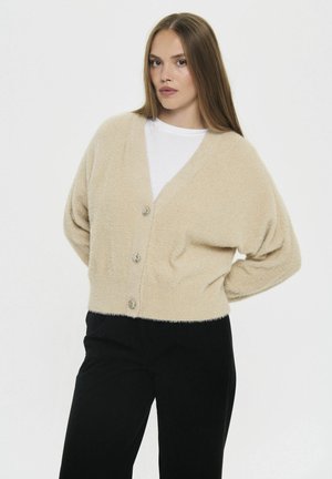 NUSHA - Chaqueta de punto - bleached sand