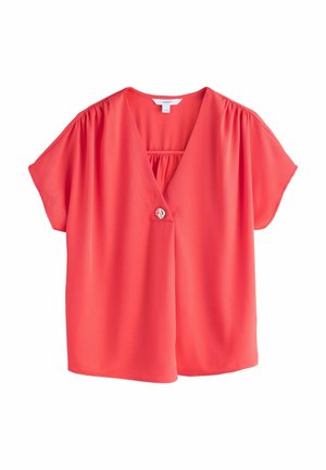 SHORT SLEEVE V-NECK  - Pusero - coral red
